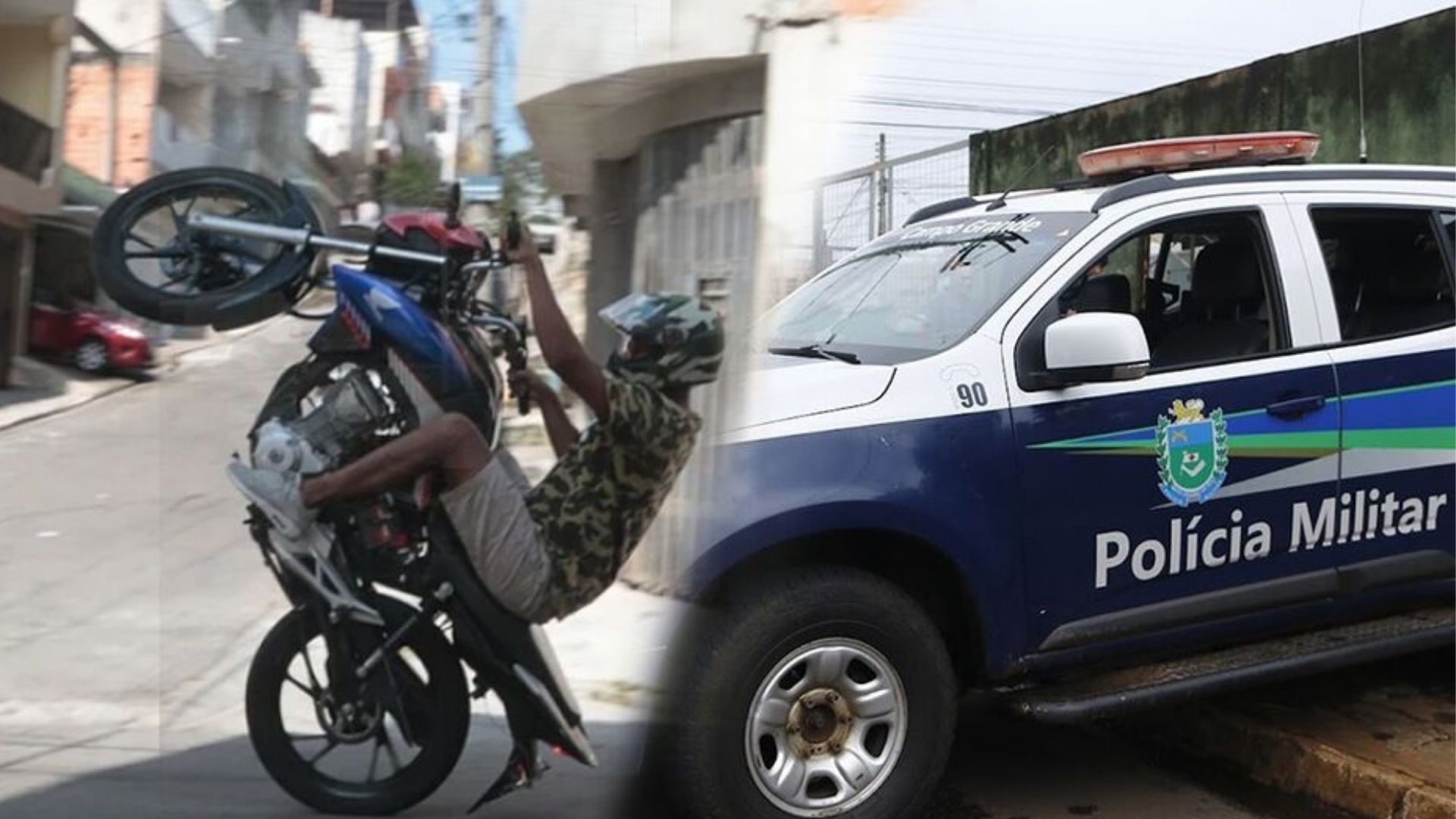 'Melecou a cueca?' Jovem fica com medo da PM e foge após ser visto empinando moto no Aero Rancho 